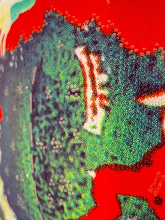 Vintage 90s Jessica Max Cabaret Graphic Top Mesh Sleeve Size M - Picture 7 of 9